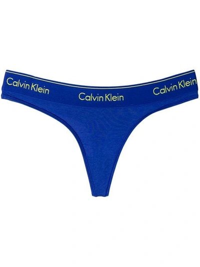 Calvin Klein Underwear Tanga Mit Logo-bund - Blau In Blue