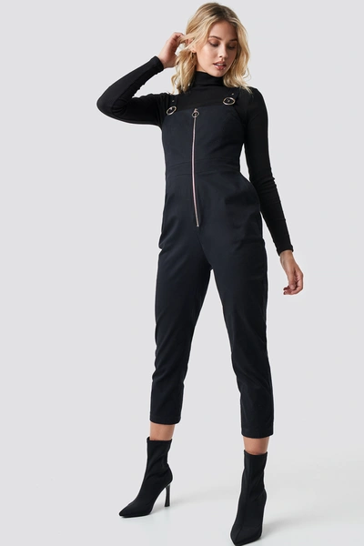 Anna Nooshin X Na-kd Front Zip Detailed Jumpsuit Black