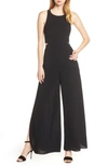 Ali & Jay Rooftop Chiffon Tulip Leg Jumpsuit In Black