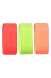 L Erickson 3-pack Neon Head Wraps In Neon Coral/ Orange/ Yellow