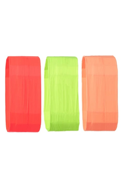 L Erickson 3-pack Neon Head Wraps In Neon Coral/ Orange/ Yellow