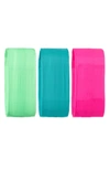 L Erickson 3-pack Neon Head Wraps In Hot Pink/ Fiji/ Lime