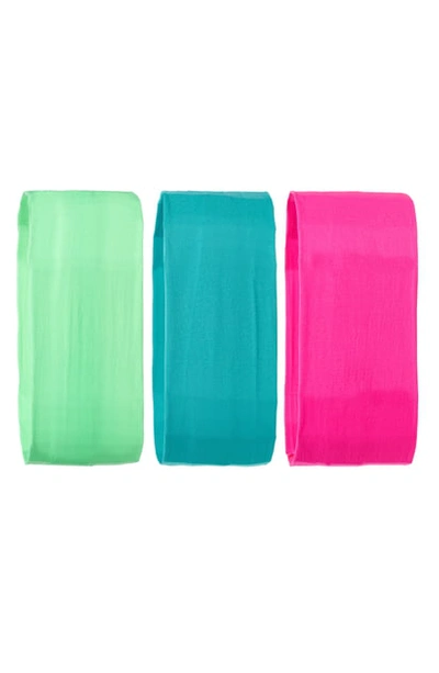 L Erickson 3-pack Neon Head Wraps In Hot Pink/ Fiji/ Lime