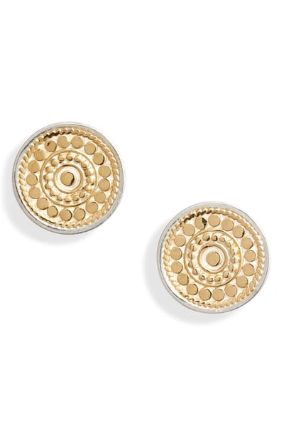 Anna Beck Granulation Circle Stud Earrings In Gold/ Silver