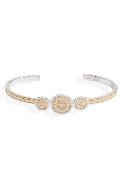 Anna Beck Beaded Triple Circle Cuff Bracelet In Gold/ Silver
