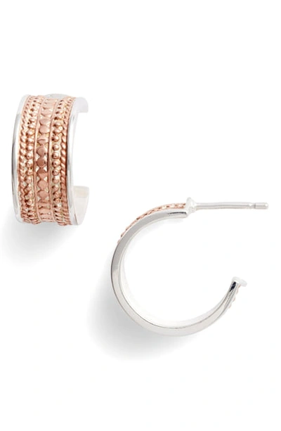 Anna Beck Huggie Hoop Earrings In Rose Gold/ Silver