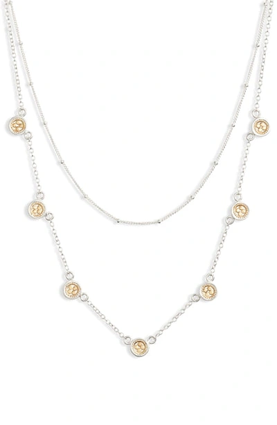 Anna Beck Layered Station Collar Necklace In Gold/ Silver
