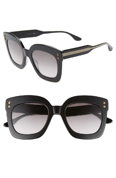 Bottega Veneta 51mm Gradient Square Sunglasses - Black/ Grey In Black/gray Gradient