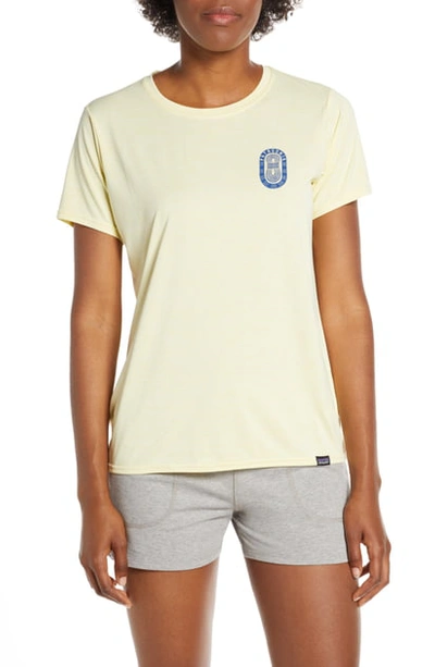 Patagonia Capilene Daily Graphic Tee In Paper Peaks/ Resin Yellow