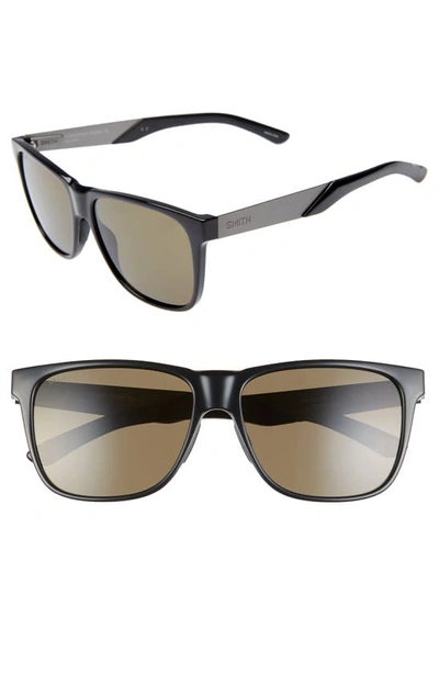 Smith Lowdown Xl Steel 59mm Chromapop™ Sunglasses In Black/ Gray Green