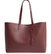 Saint Laurent 'shopping' Leather Tote - Burgundy In Raspberry