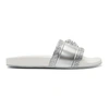 Versace Men's Medusa-head Slide Sandal, Silver In Silver,white