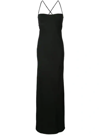 Michelle Mason Long Bustier Dress In Black