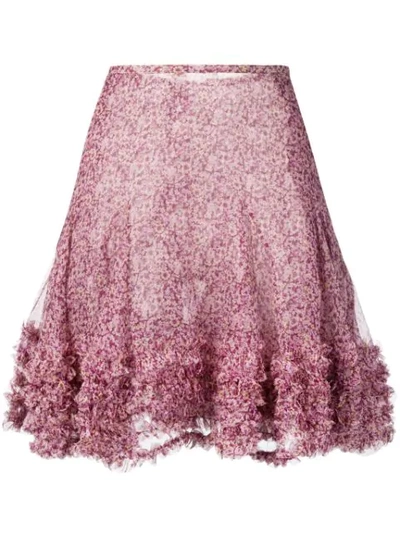 Stella Mccartney Sandra Silk Crinkle Skirt In Multicolor Violet In Pink