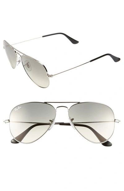 Ray Ban Small Original 55mm Aviator Sunglasses In Smoke