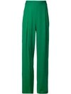 Michelle Mason Wide Leg Trousers In Green