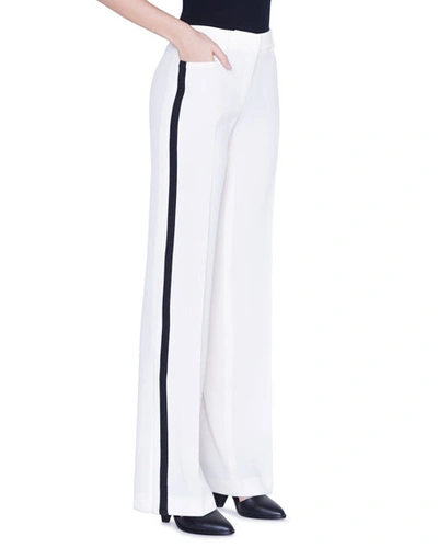 Akris Punto Mikka Striped Tracksuit-style Pants In Cream