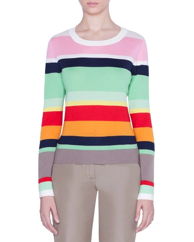 Akris Punto Striped-wool Boxy Sweater