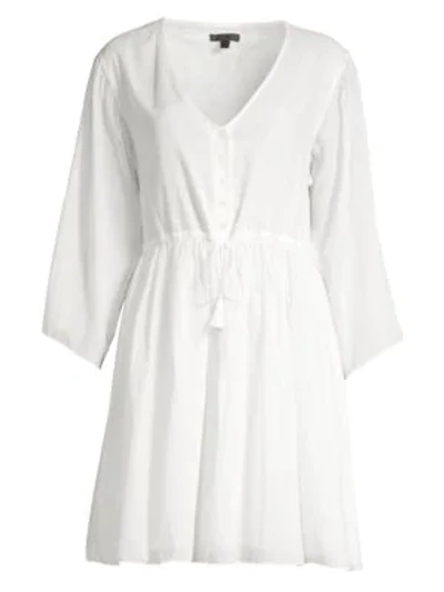 Atm Anthony Thomas Melillo Crinkle Cotton Dress In White