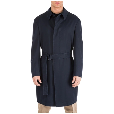 Emporio Armani Men's Wool Coat Overcoat In Blue