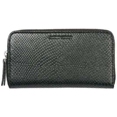 Emporio Armani Men's Wallet Genuine Leather Coin Case Holder Purse Card Bifold In Black