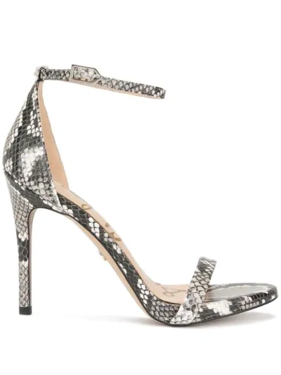 Sam Edelman Ariella Snake Sandals With An Ankle Strap In White