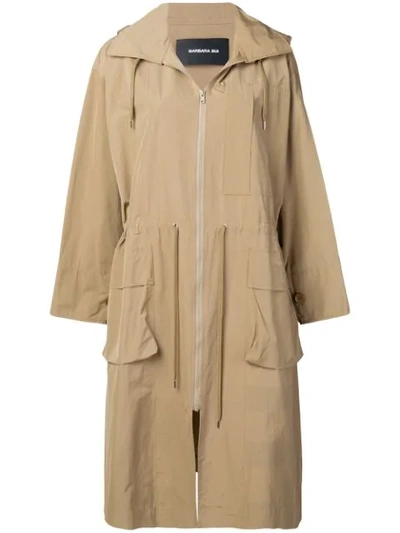 Barbara Bui Zipped Trench Coat In Brown