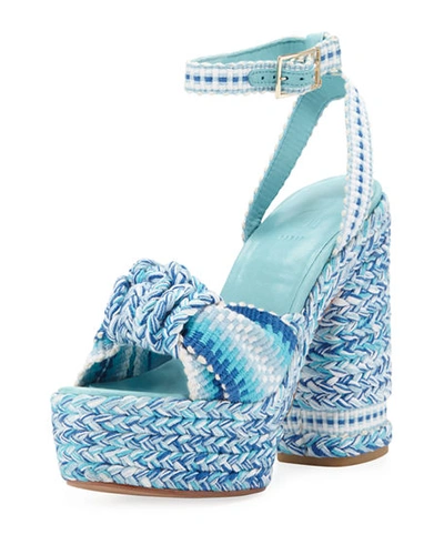 Antolina Barbara Espadrille Platform Sandals In Blue Pattern