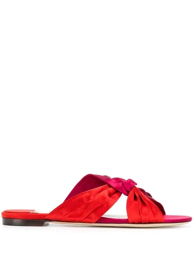 Jimmy Choo Lela Flat Sandals In Red