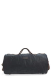 Barbour Waxed Cotton Holdall Bag In Navy