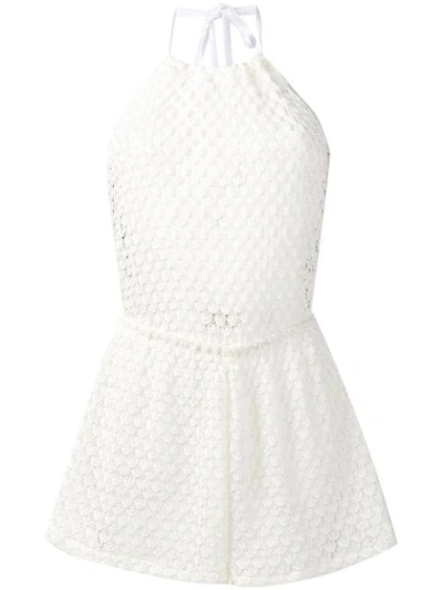 Missoni Viscose Knit Lace Romper In White