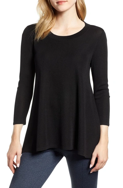 Anne Klein Scoop Neck Knit Top In Anne Black