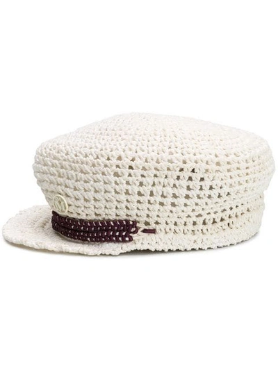 Maison Michel Abby Sailor Cap In White