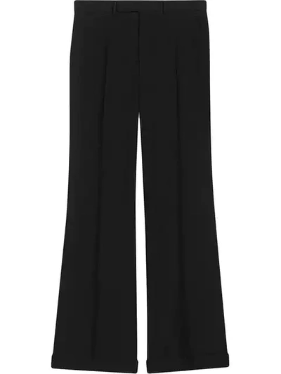 Gucci Wool & Mohair Cuffed Ankle Pants In Black