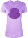 Moncler Logo Patch Cotton Tee In Purple