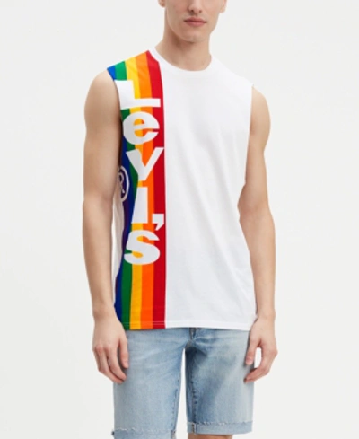 Levi's Pride Collection Rainbow Logo Graphic Sleeveless T-shirt In Rainbow  White | ModeSens