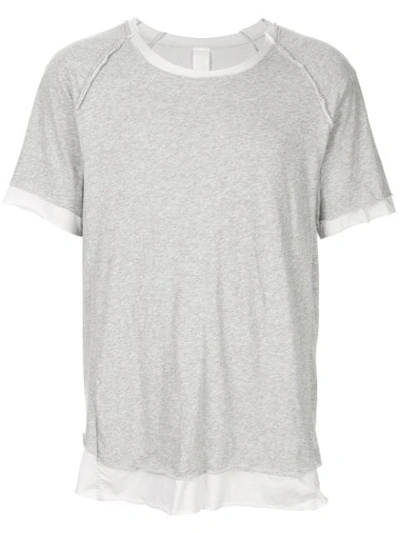 Carpe Diem Layered Look T-shirt In Grey