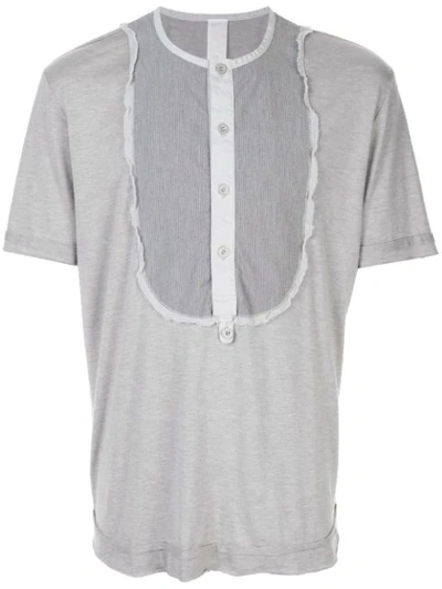 Carpe Diem Contrasting Chest Panel T-shirt In Grey