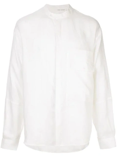 Isabel Benenato Flap Pocket Shirt In White