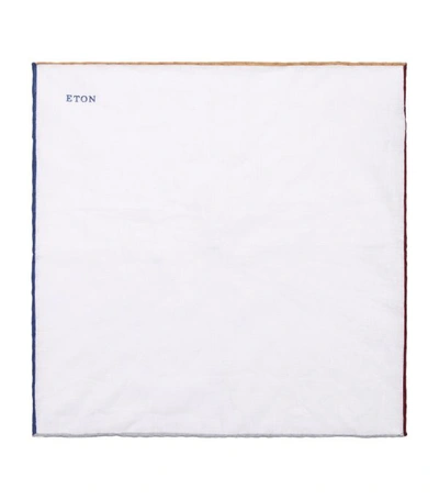 Eton Linen Coloured-edge Pocket Square In Multi