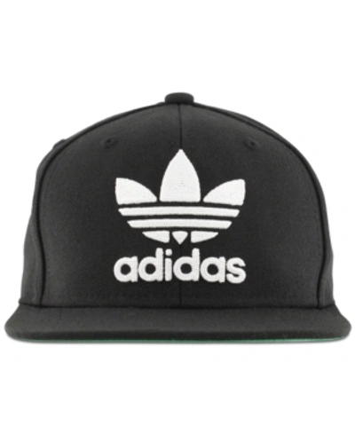 Adidas Originals Trefoil Chain Snapback Baseball Cap - Black In Black/white