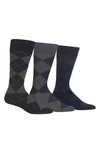 Polo Ralph Lauren 3-pack Argyle Socks In Black/ Charcoal Heather/ Navy