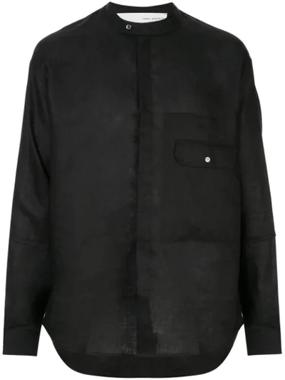 Isabel Benenato Flap Pocket Shirt In Black