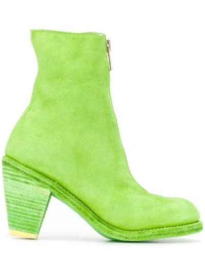 Guidi Front Zipped Boots In Green