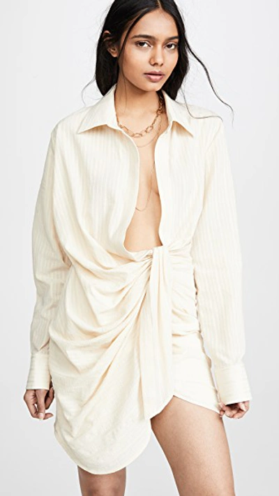 jacquemus dress beige La Robe Valerie Corset Midi Dress