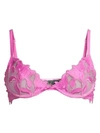 Fleur Du Mal Women's Lace Plunge Demi Bra In Aura