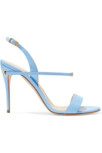 Jennifer Chamandi Tommaso 105 Leather Slingback Sandals In Blue