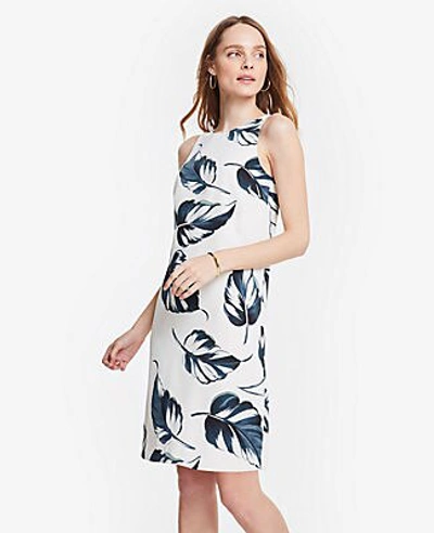 Ann Taylor Petite Leaves Tank Dress In Moonbeam