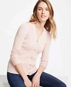 Ann Taylor Ribbed V-neck Sweater In Powdered Rose
