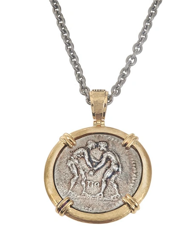Jorge Adeler Greek Wrestlers Reversible Coin Pendant In 18k Gold From  In Yellow Gold